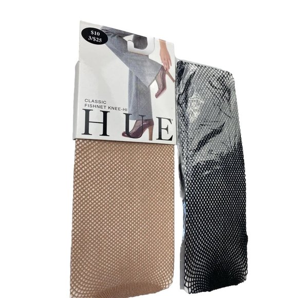 Hue Knee Socks, Cream/Tan, Black Nude Shades One Size Fits All, New - Picture 2 of 7